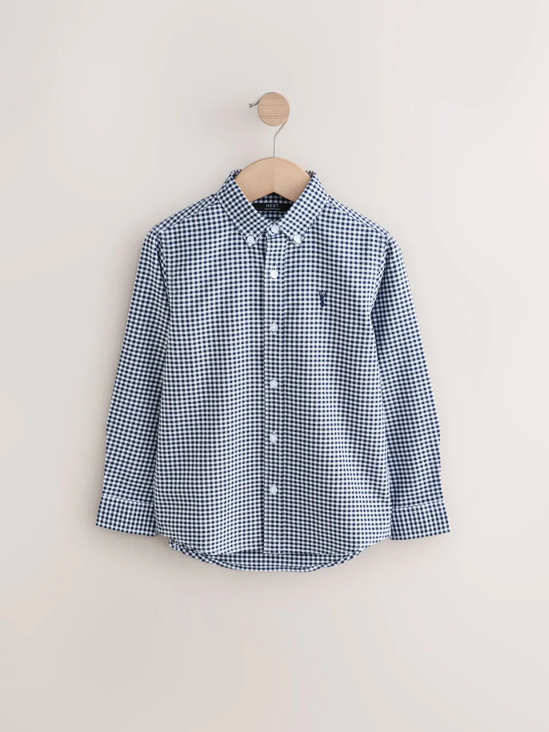 Оксфордская рубашка в клетку, модель Gingham Check Single Oxford Next, клетка