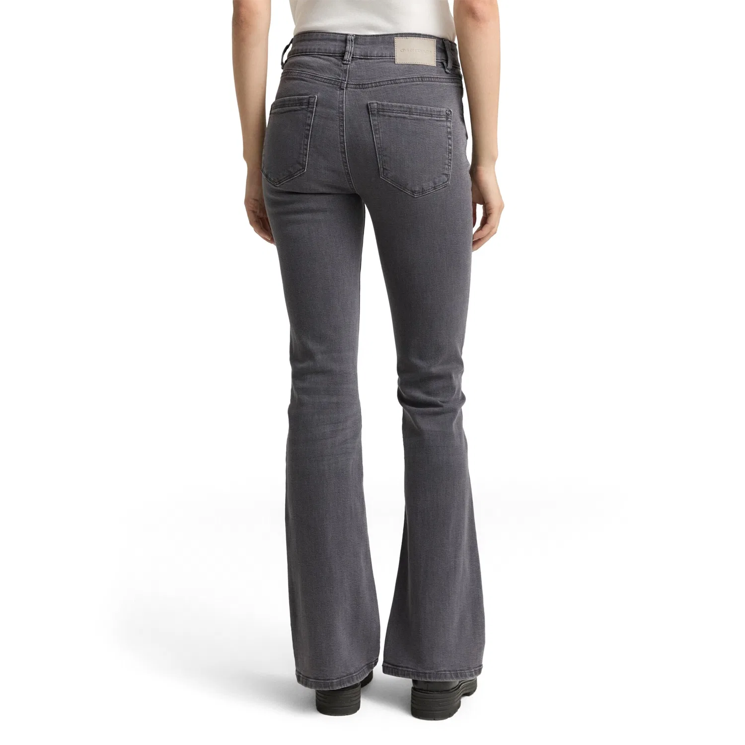 Женская джинсовая блузка с вырезом лодочки TOM TAILOR, Grey Denim — фото 2
