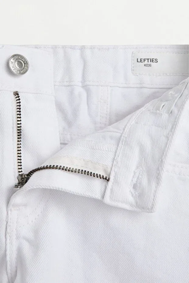 Детские шорты для девочек джинсовые с кисточками на подоле Lefties, White — фото 4