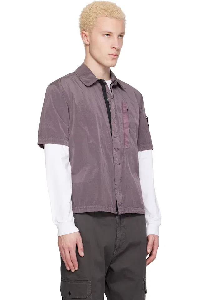 Фиолетовая нейлоновая металлическая рубашка Econyl 1200028 Stone Island — фото 2