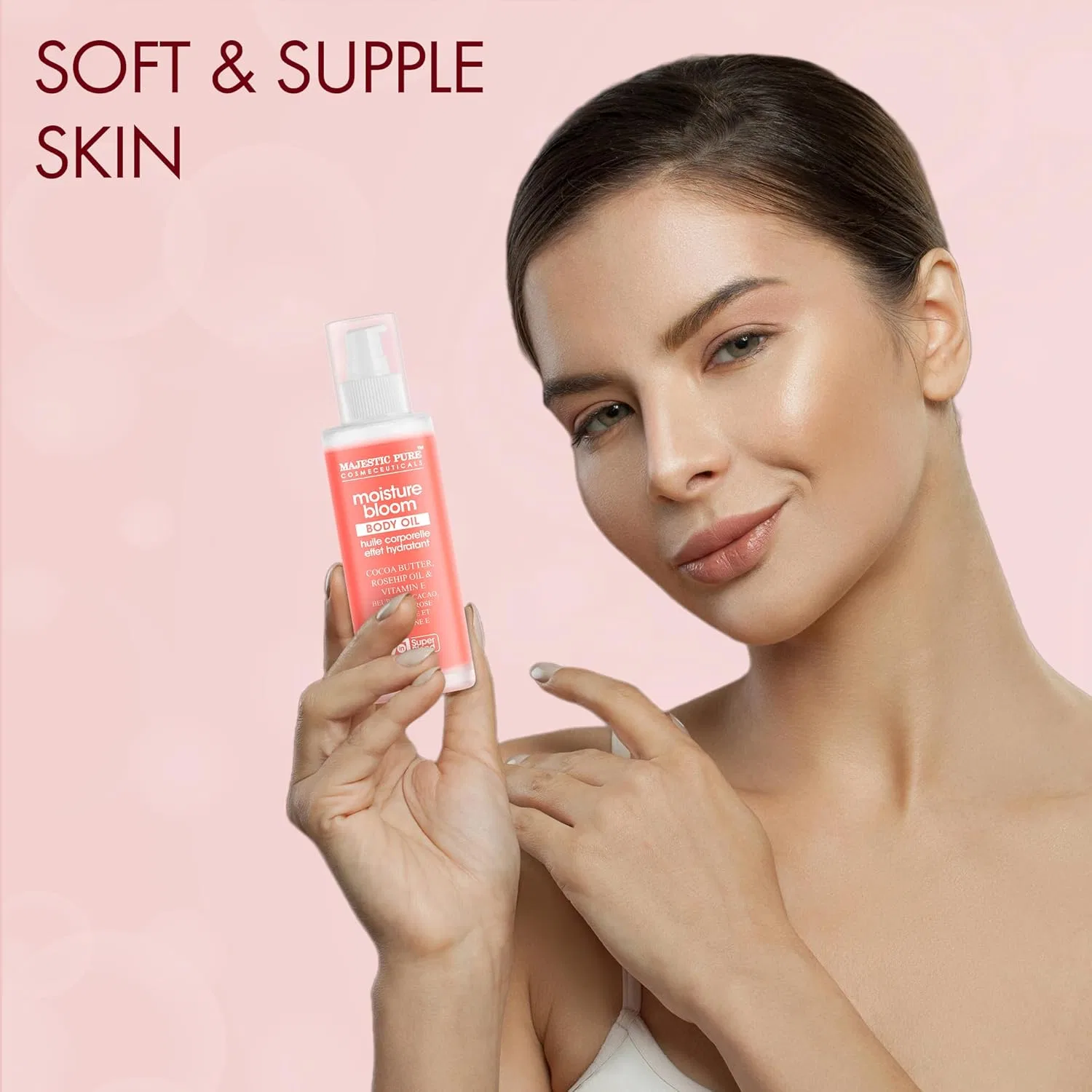 Масло для тела Moisture Bloom, Cocoa Butter & Vitamin E, Majestic Pure, 100 мл — фото 4