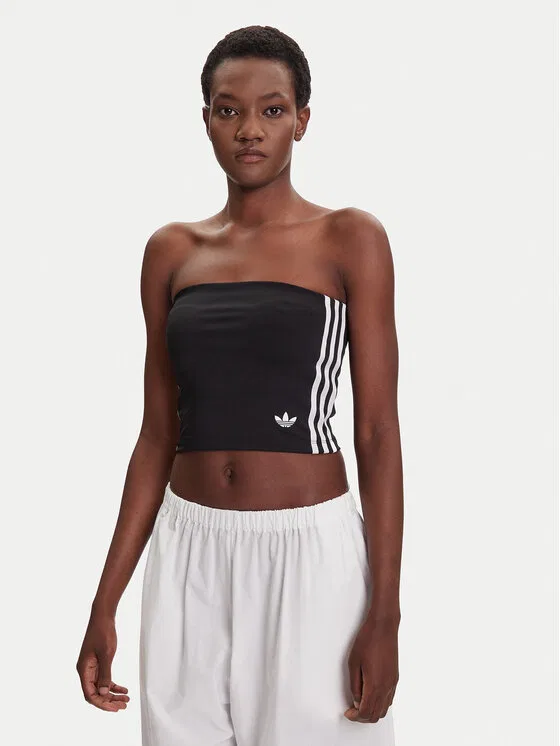 Топ slim fit adicolor 3-Stripes Adidas, черный