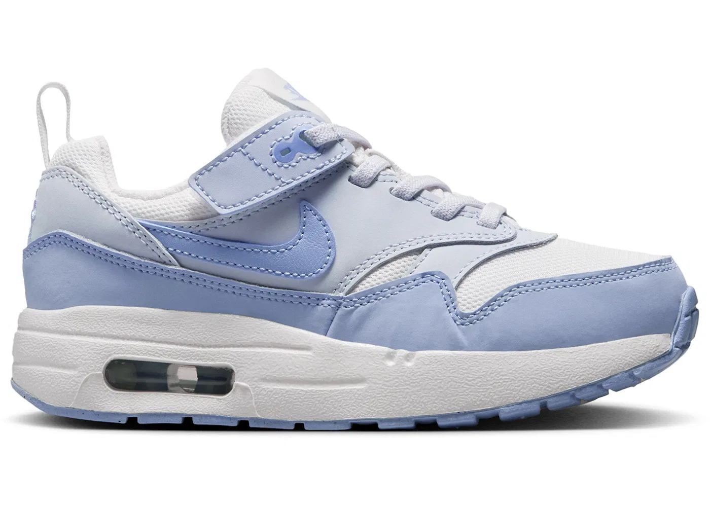 Детские кроссовки для мальчиков с шнуровкой Nike Air Max 1 EasyOn, Sail/Blue Tint/Psychic Blue
