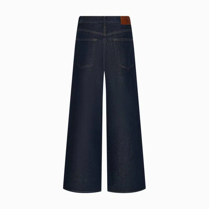 Женские джинсы с широкой штаниной Calvin Klein, Dark Blue — фото 3