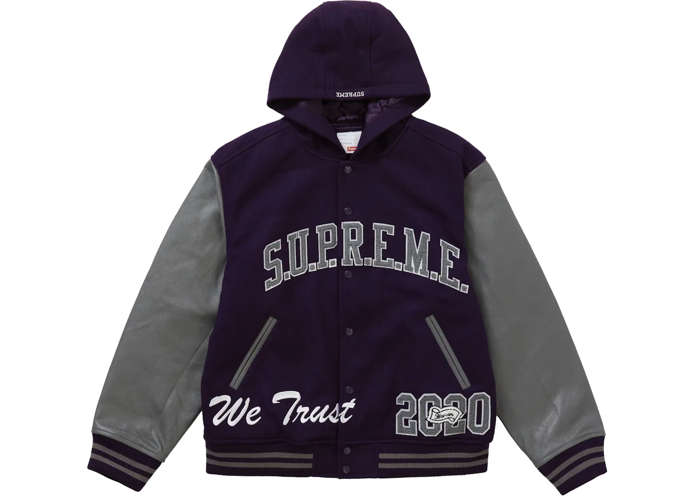 Мужская куртка-бомбер с капюшоном Varsity Jacket Supreme, Purple
