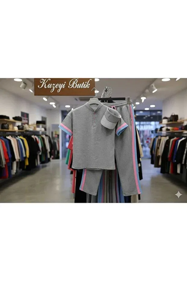 Детский спортивный комплект для девочек с принтом Sportswear Kuzeyi Butik, Gray