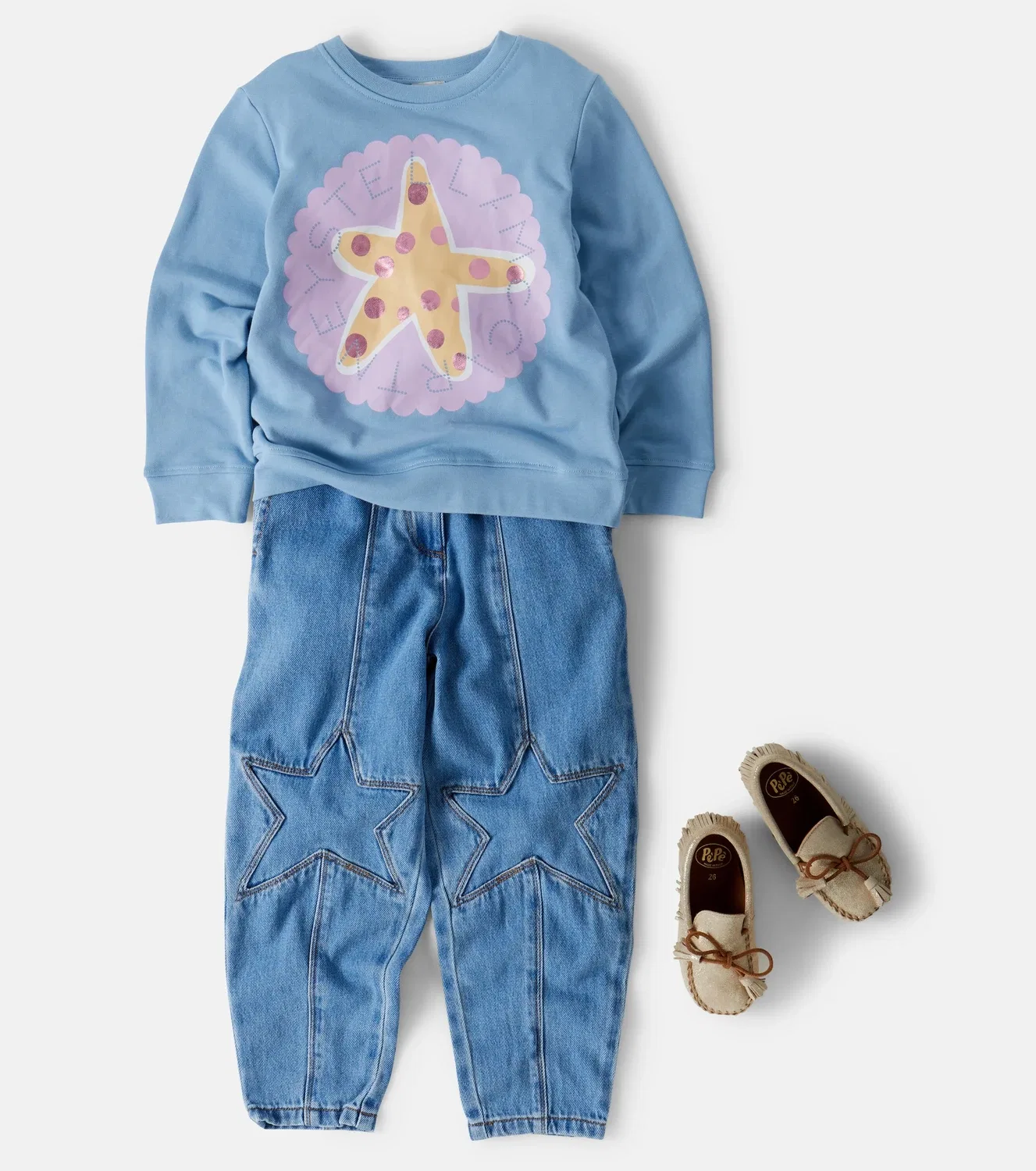 Джинсы зауженные с вышивкой Stella Mccartney Kids, синий — фото 2