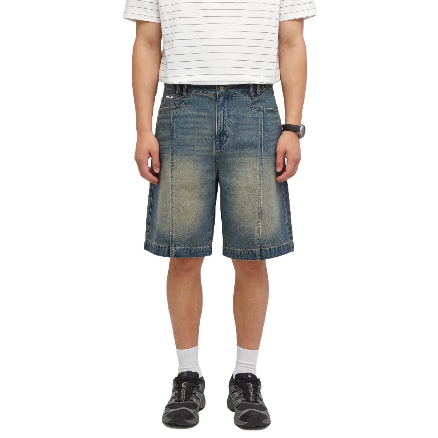 Детские джинсовые шорты свободного кроя с синим цветом, CleanFit Denim Shorts, Teenie Weenie Men, Blue