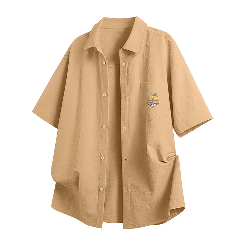 Детская рубашка с коротким рукавом Tonlion, Ice Silk Cool Comfortable Breathable Trendy Shirt, Белый — фото 3