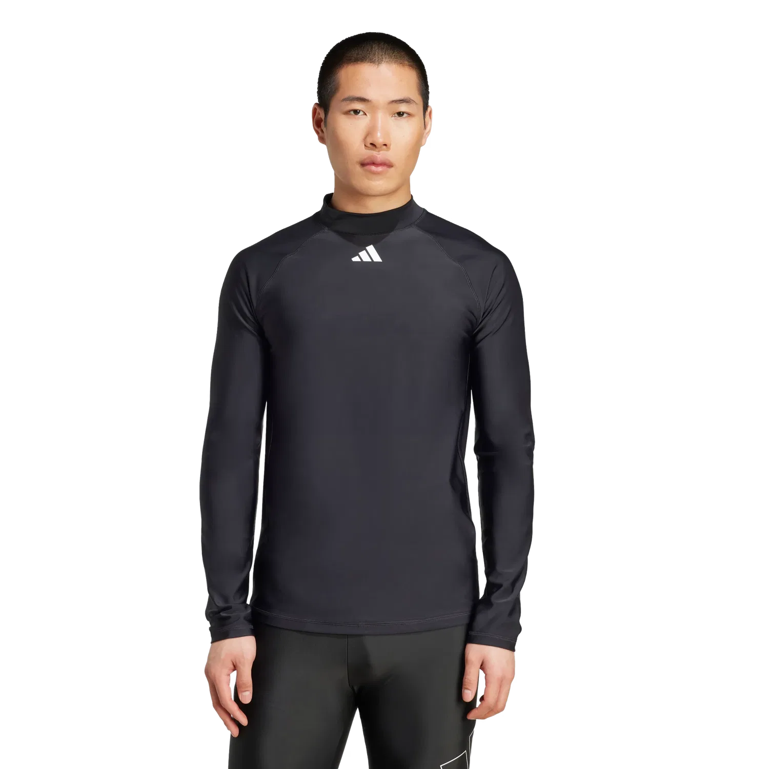 Мужская рашгард с длинным рукавом Adidas, черный — фото 2