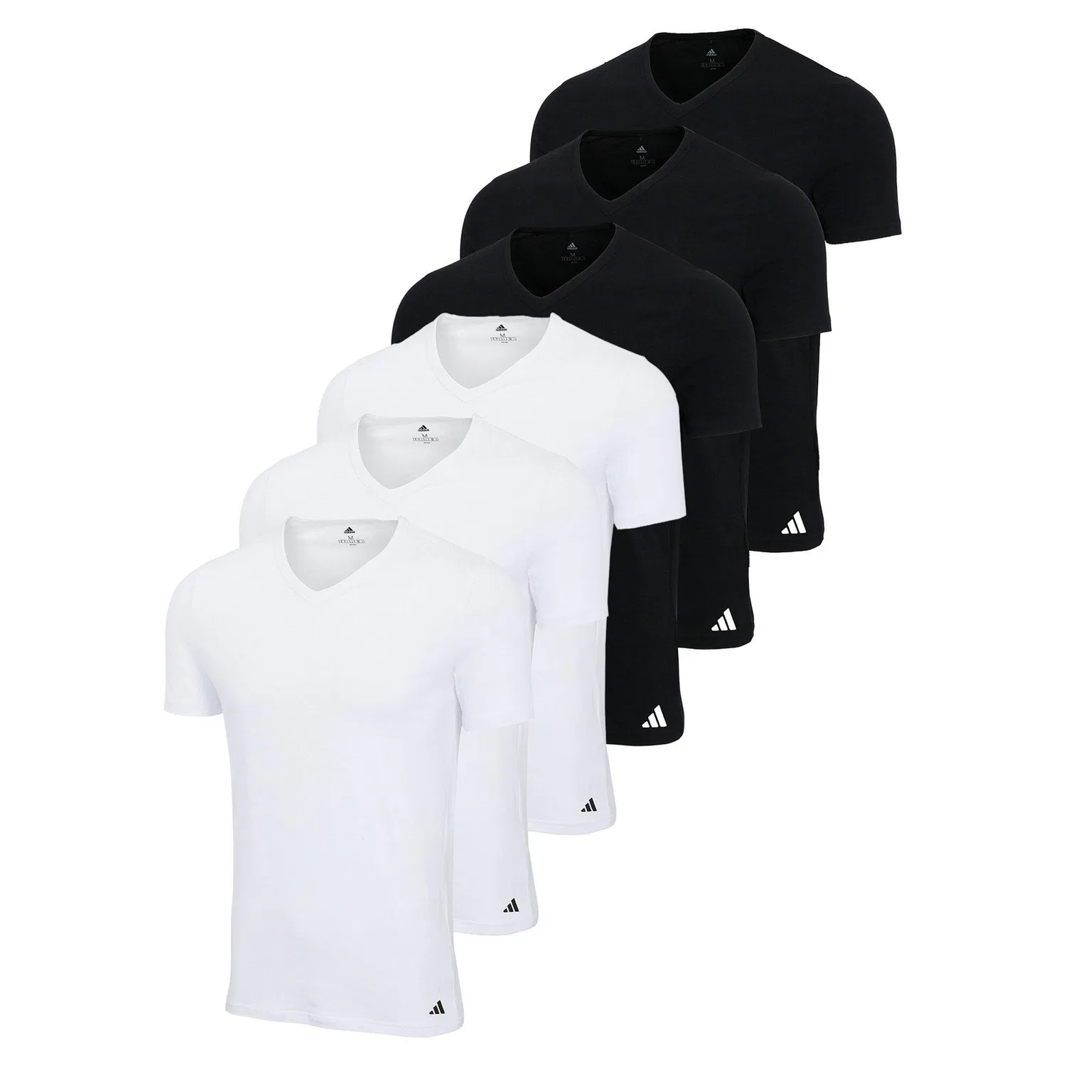 Мужские футболки с V-образным вырезом Active Core Cotton 6PK Adidas, Bunt / Baumwollweiß