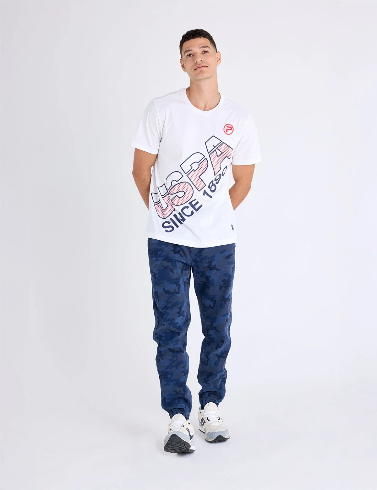 Мужские джоггеры U.S. Polo Assn. Camo Print Stretch Twill, синий/камуфляж — фото 3