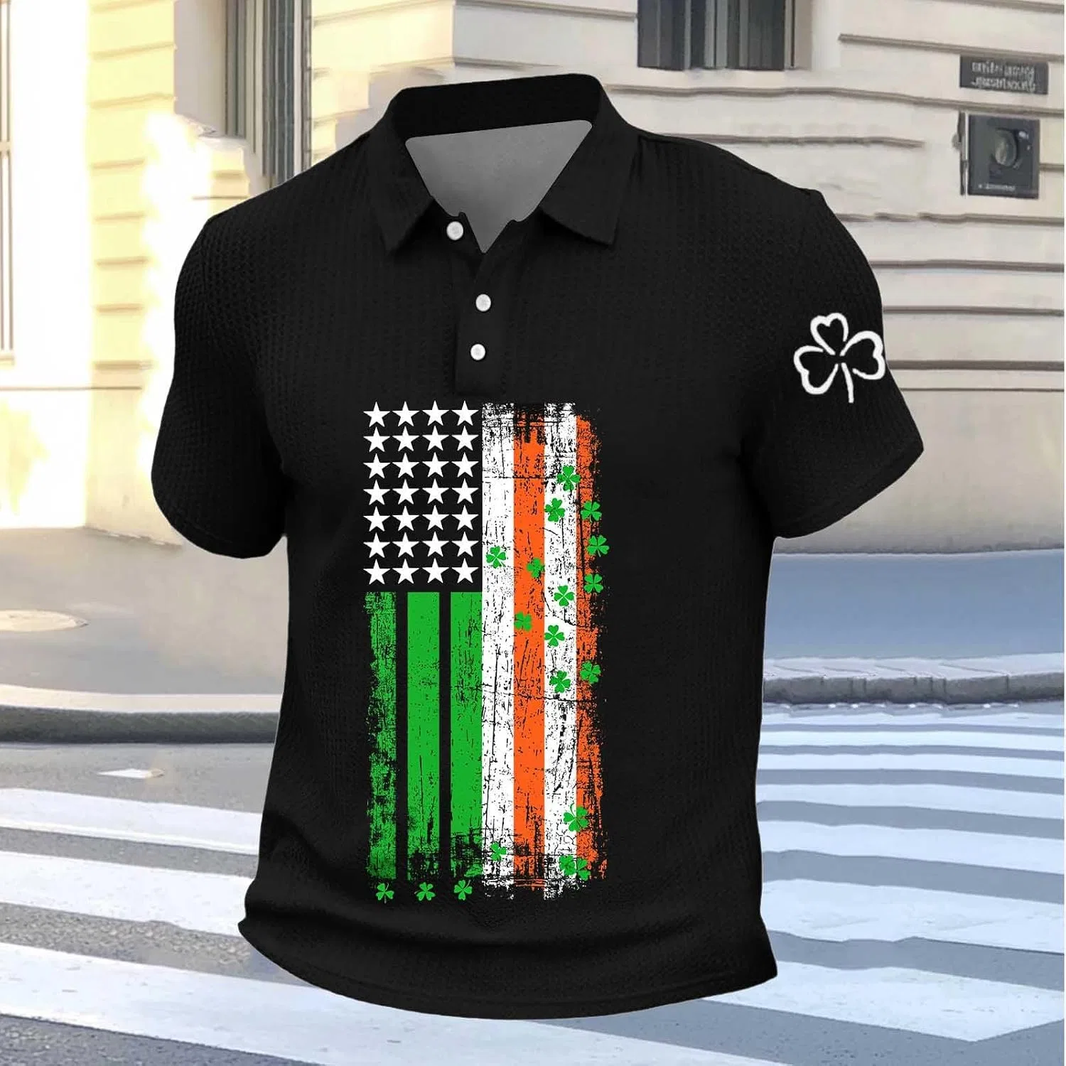 Мужская футболка с коротким рукавом влагоотводящая Irish Casual, Black — фото 3