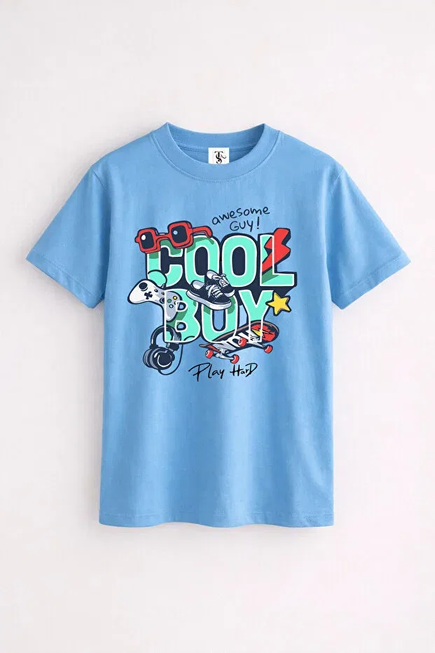 Детская футболка для девочек с принтом Cool Boy Printed 3-Pack Twins Tailors, Turquoise — фото 3