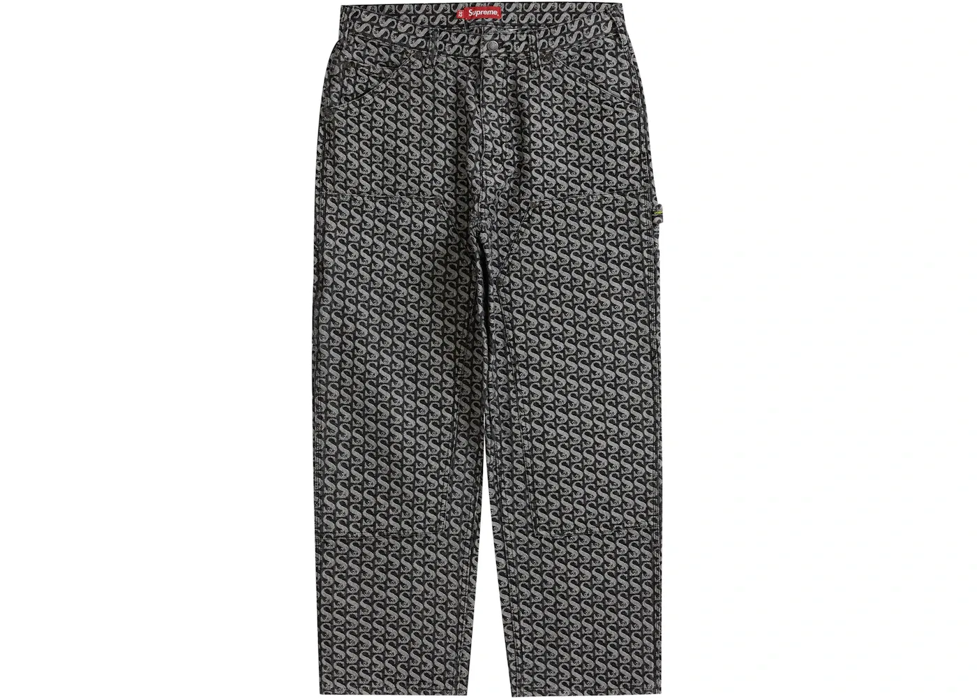 Мужские джинсовые брюки с двойным наколенником Supreme Pant (FW21), Black