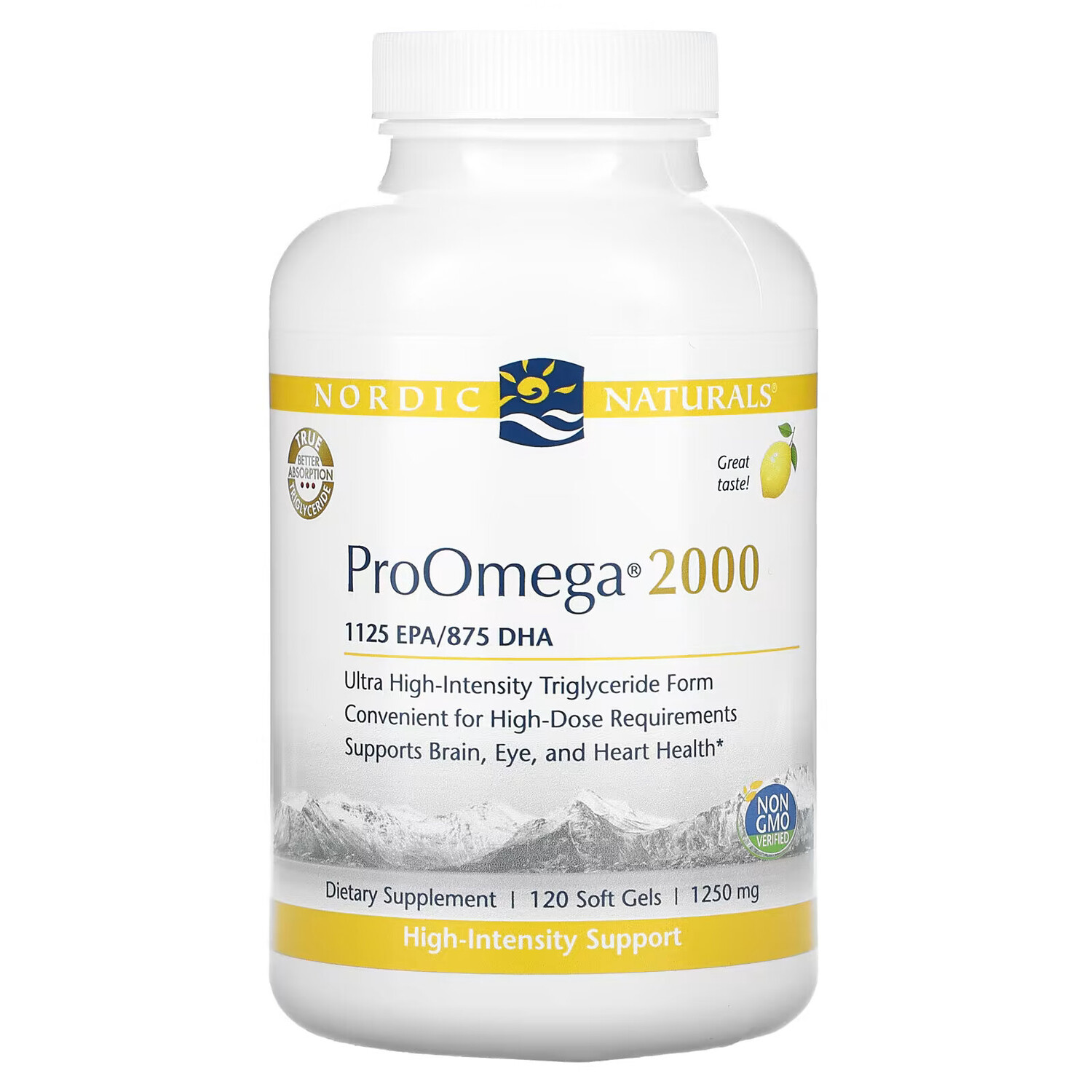 

Nordic Naturals, ProOmega 2000, лимон, 1,250 мг, 120 мягких таблеток