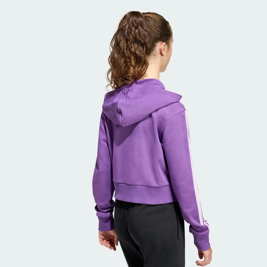 Детский худи с капюшоном на молнии Essentials Full-Zip Hoodie adidas, Розово-белый — фото 2