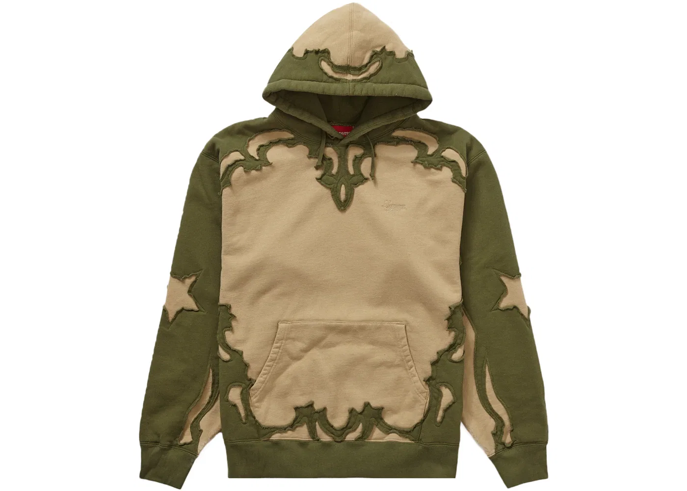 Мужская худи с капюшоном и вырезом Supreme SS23, Dark Tan