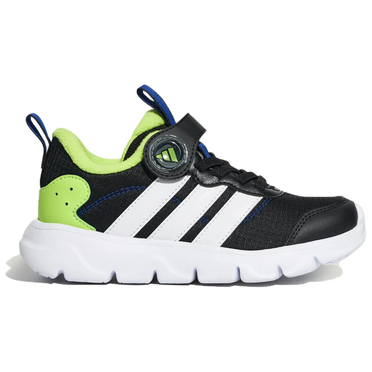 Детские кроссовки для бега Playflow 2.0 Adidas, Black/White/Green Fluorescent — фото 3
