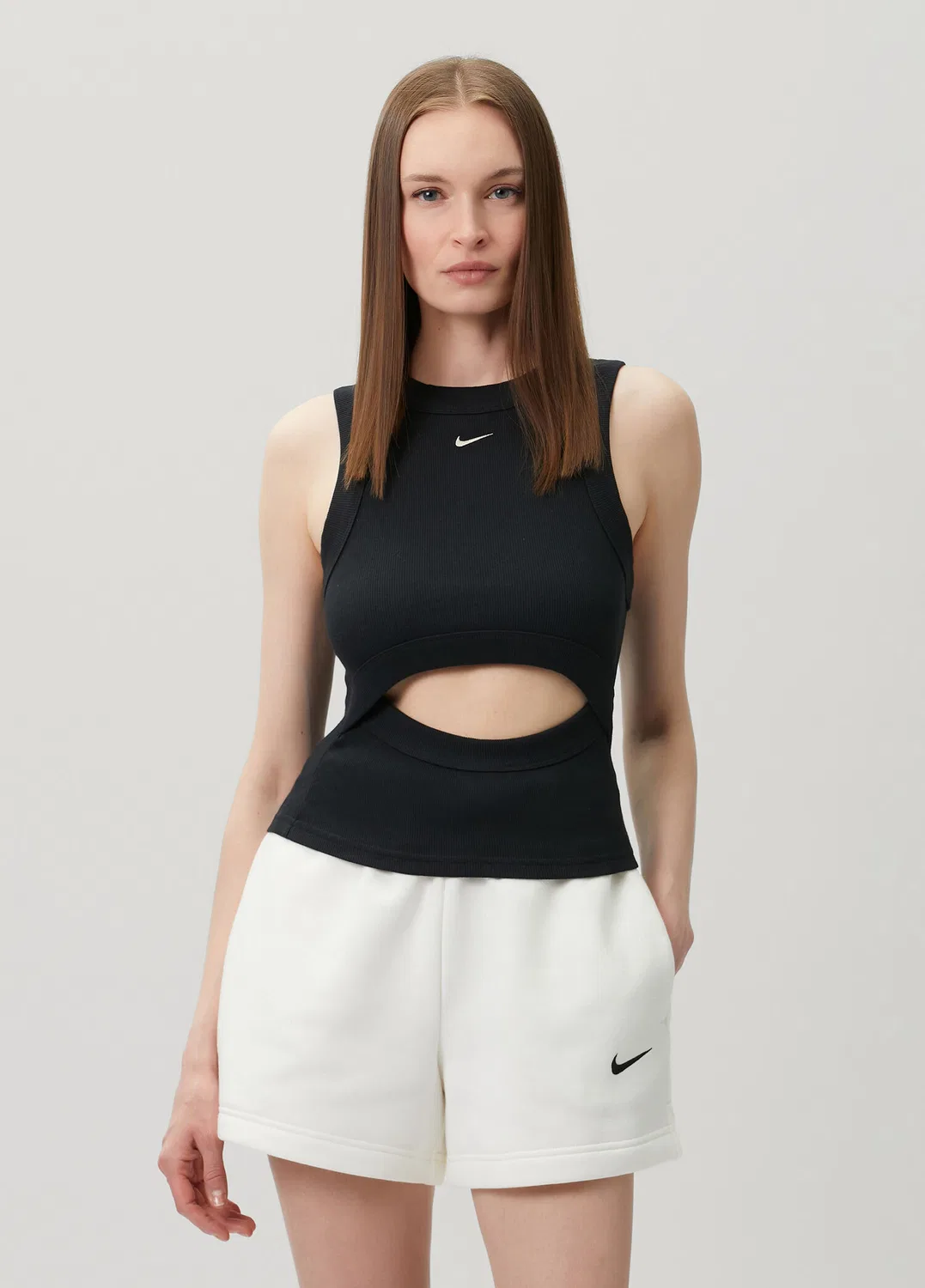 Спортивный топ Nike Chill Knit, black-grey