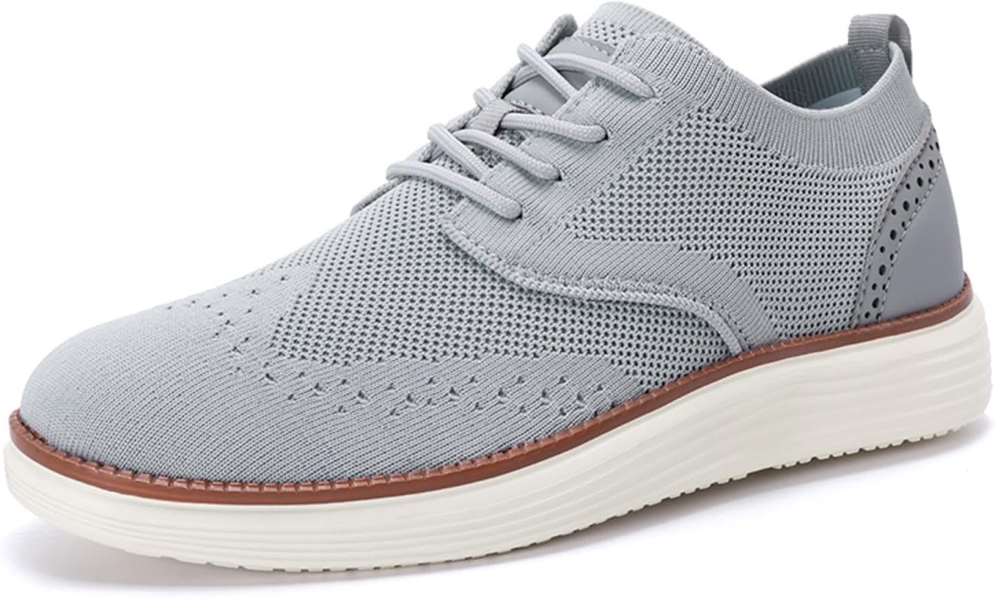 

Мужские кроссовки Oxfords, легкие вязаные слипоны на шнуровке, сетчатые лоферы, классические нескользящие кроссовки для спорта, тренажерного зала, тенниса и ходьбы Xjypuu2, серый