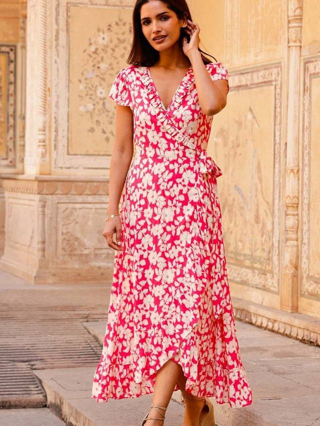 

Деми платье-раппорт с цветочным принтом Aspiga, Pink/Green