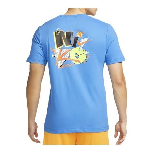 

Футболка Men's Nike Back Alphabet Logo Round Neck Short Sleeve Blue T-Shirt DM6260-435