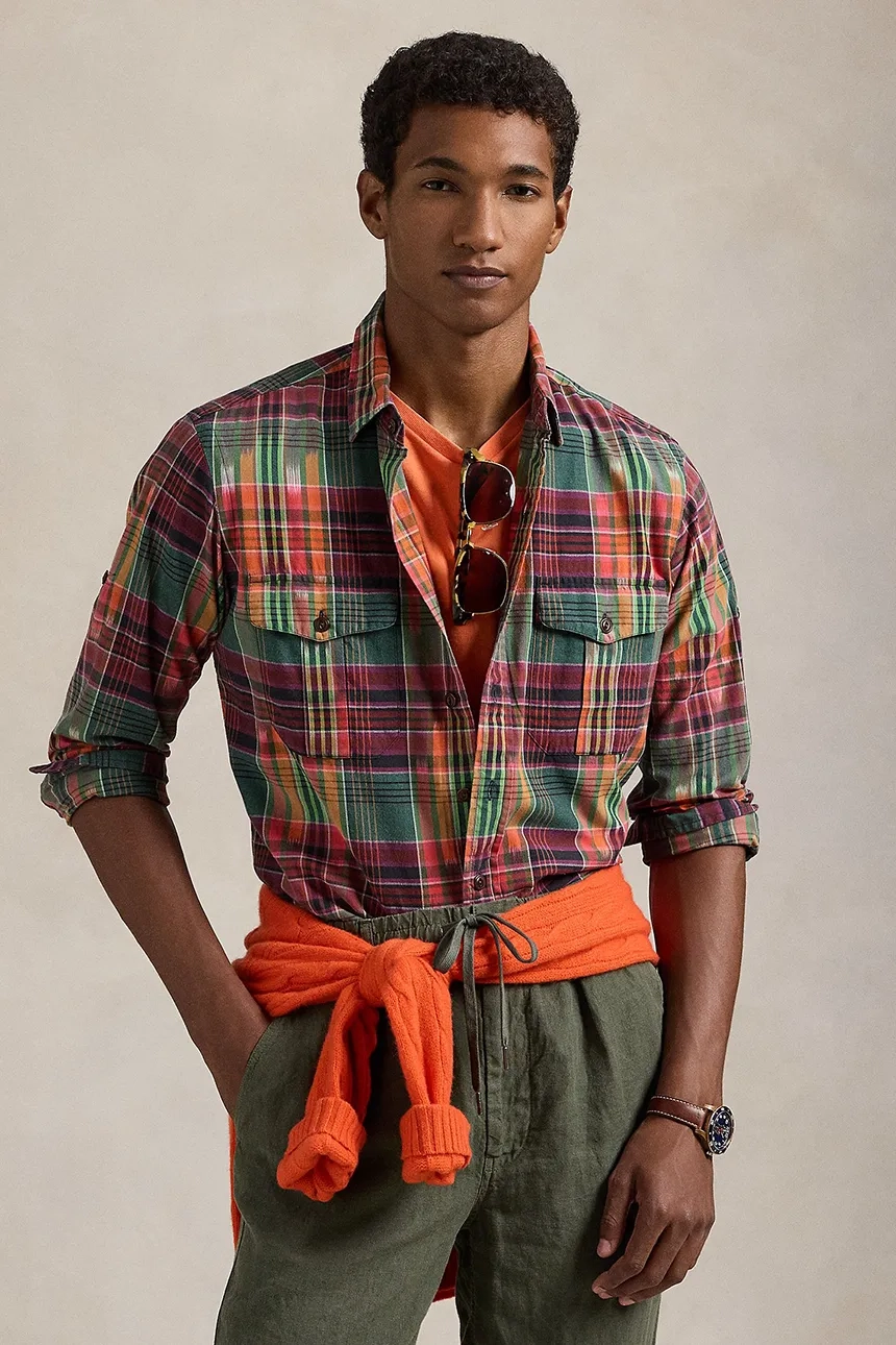 

Хлопковая рубашка Polo Ralph Lauren, мультиколор