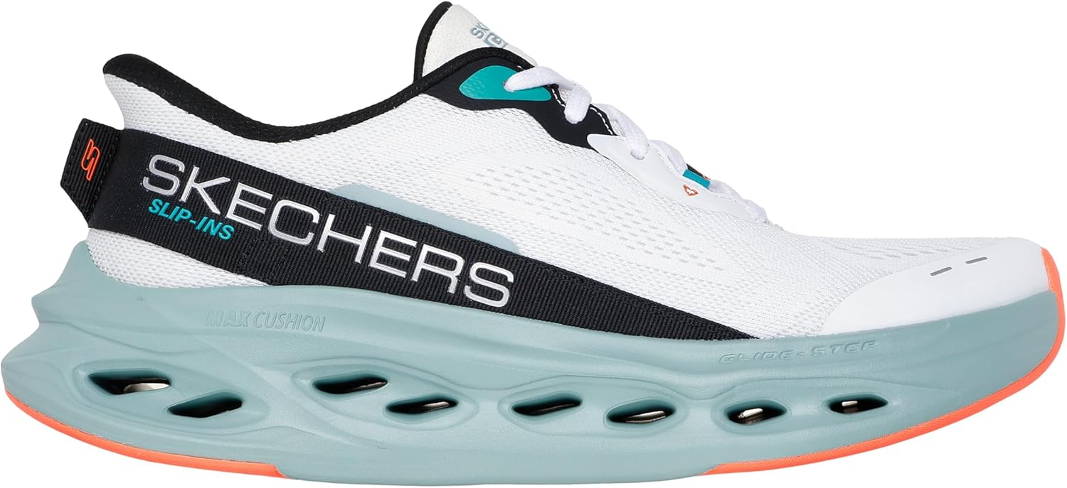 Мужские кроссовки Skechers Max Cushioning Glide Step с амортизацией, надевание без помощи рук, белый — фото 4