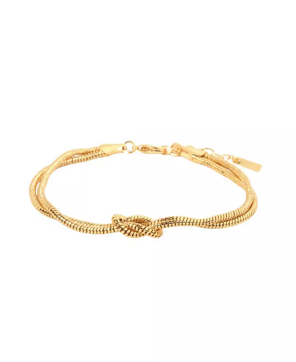 

Браслет «Любовный узел» из латуни с 14-каратным золотым покрытием Little Sky Stone, gold