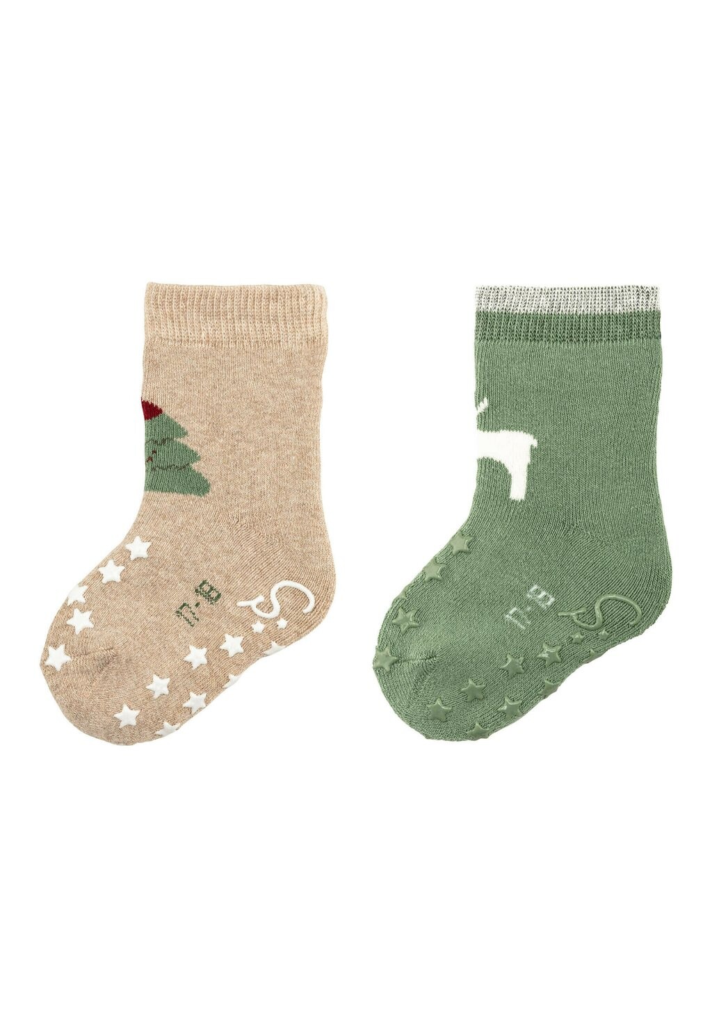 

Носки ABS KRABBELSOCKEN WEIHNACHTEN, 2ER-PACK Sterntaler, пестрый бежевый