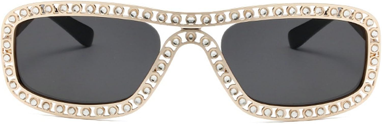 

Модные квадратные солнцезащитные очки со стразами для женщин, бриллиантовые солнцезащитные очки в стиле ретро, ​​роскошные, популярные, сверкающие прямоугольные солнцезащитные очки mincl, Gold Black