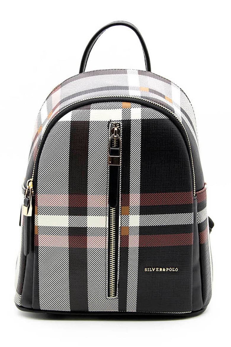 

Рюкзак из экокожи на молнии Silver&Polo, черный