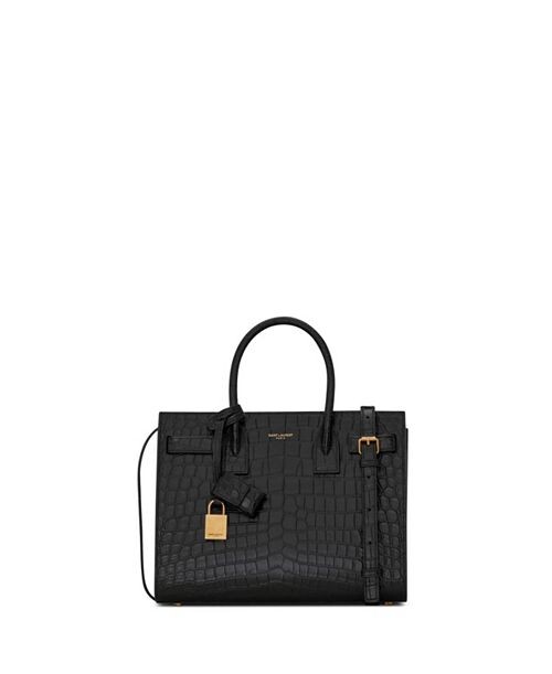 

Сумка Sac De Jour Baby из кожи с тиснением под крокодила Saint Laurent, цвет Black