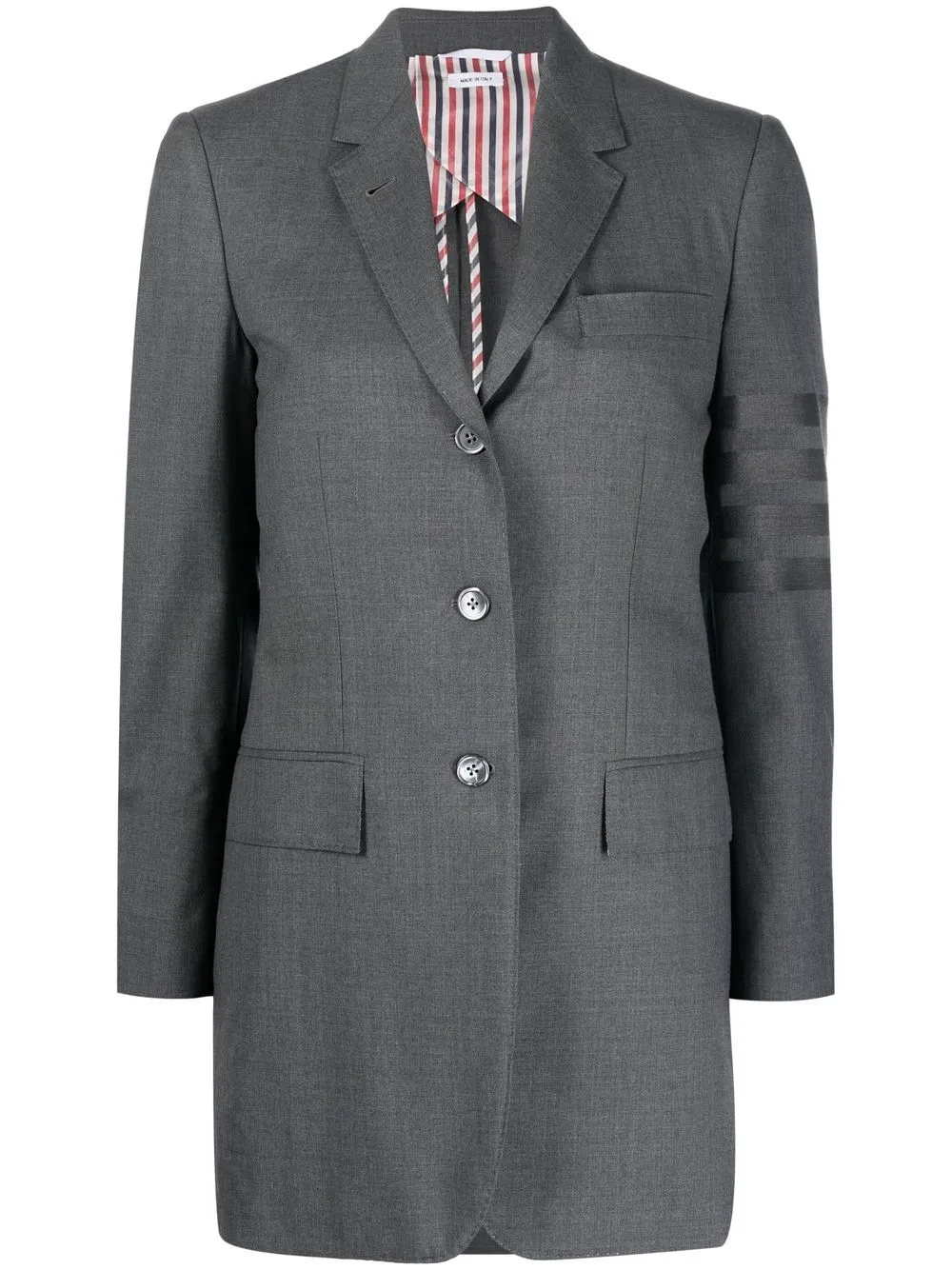 

Шерстяной блейзер с полосками 4-Bar THOM BROWNE, серый