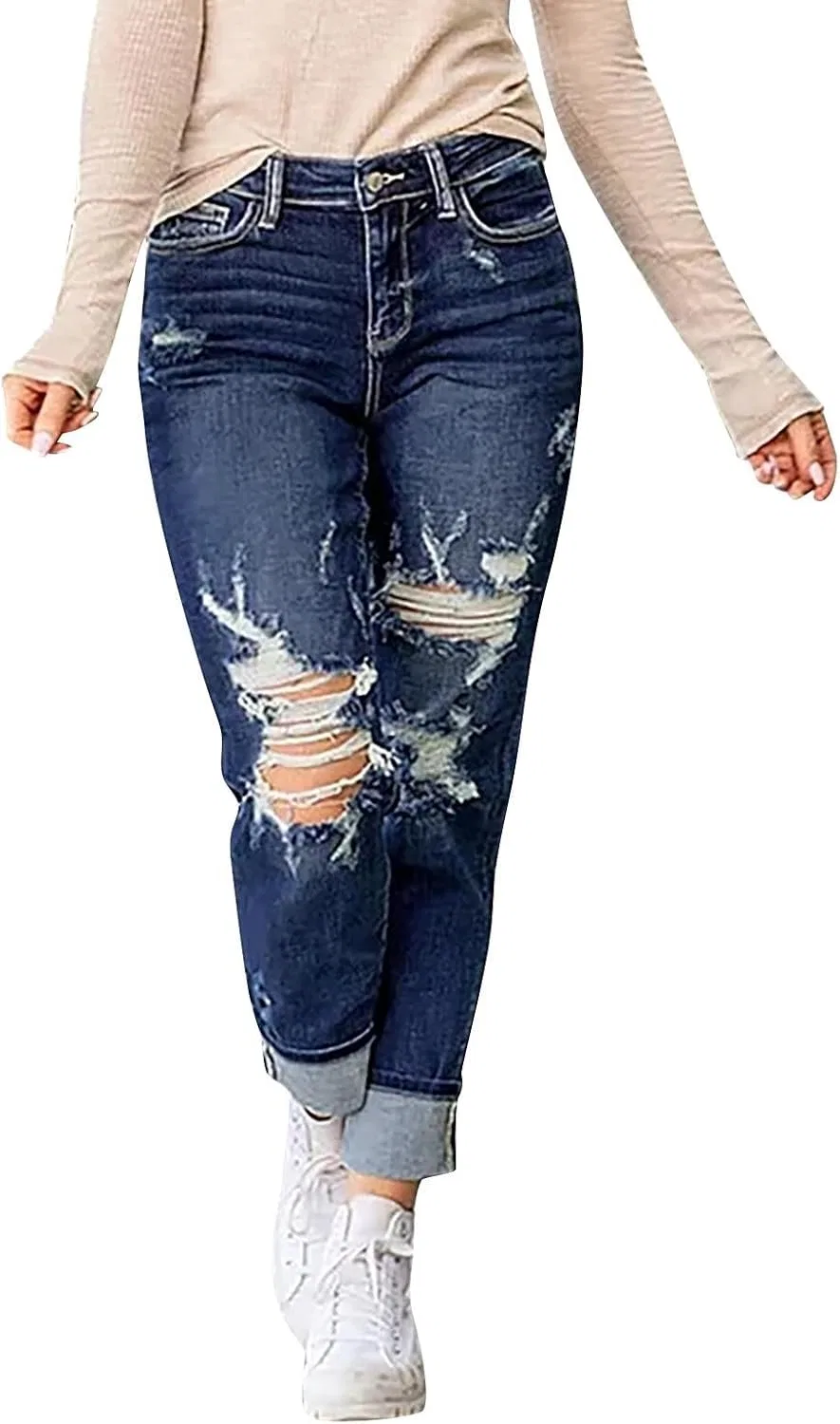Джинсы скинни High Waisted Stretch, темно-синие