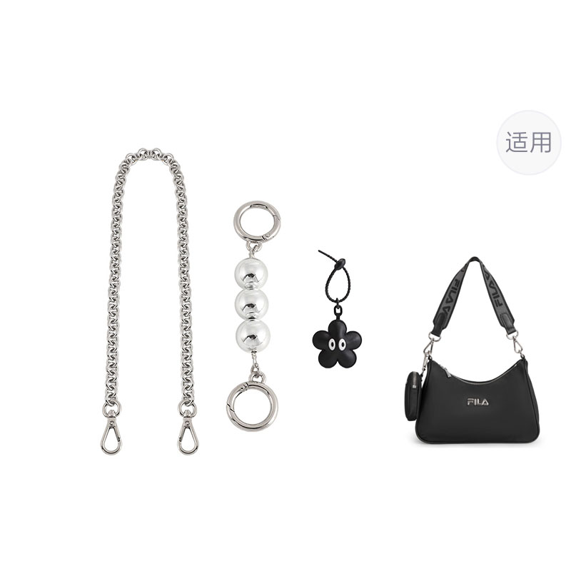 

Luxury Care Artisan Workshop Кожаная с холщовой лямкой женская сумка Black/Silver