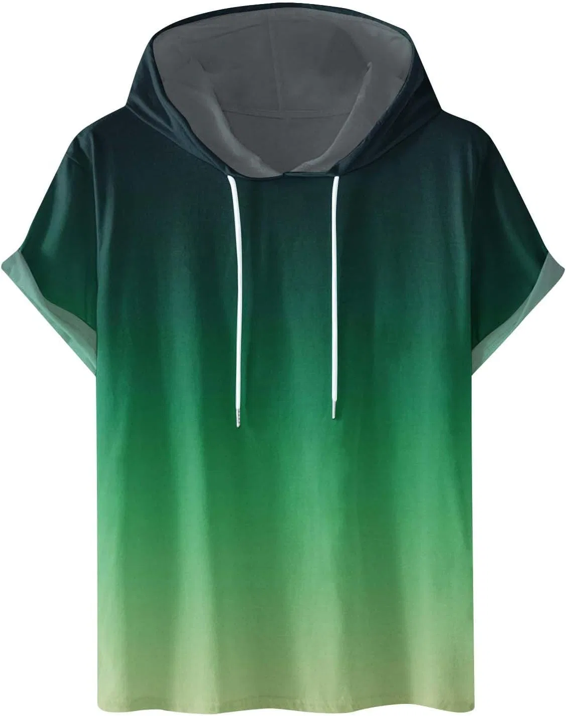 Футболка с капюшоном, градиентная расцветка, Generic, 01-green — фото 2