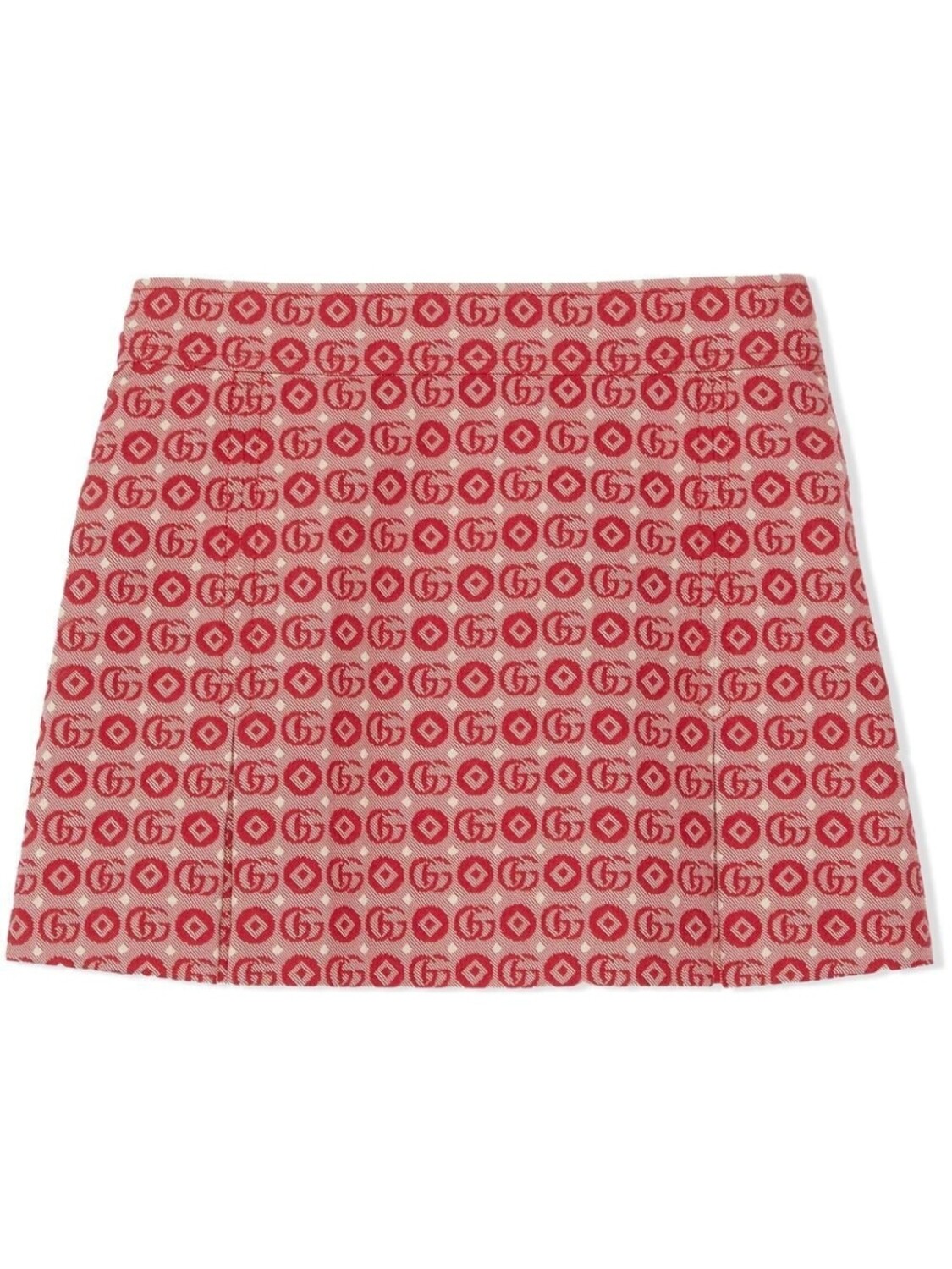 

Gucci Kids жаккардовая юбка с логотипом Double G, красный