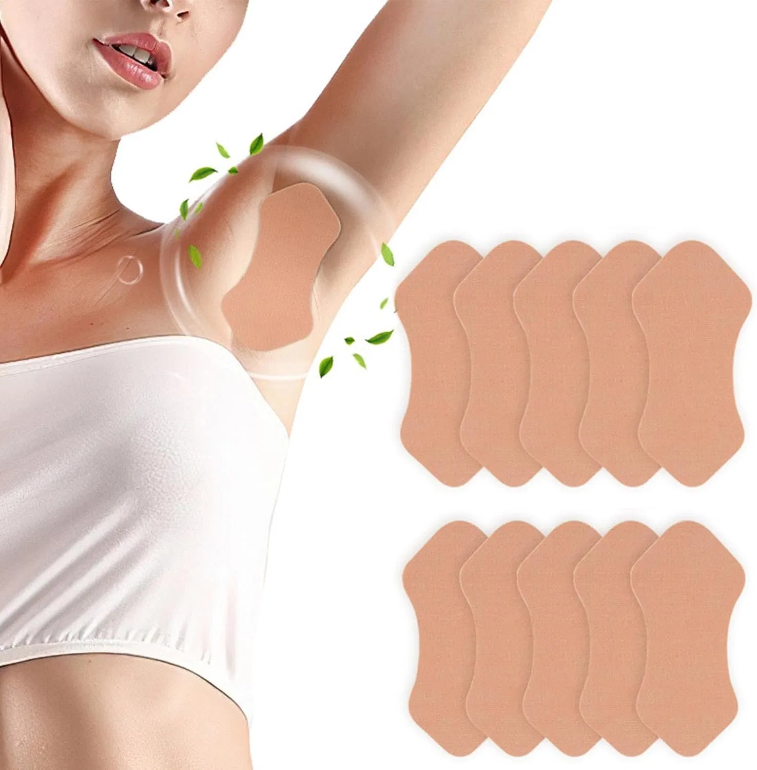 Дезодорант-прокладки подмышечные Adhesive Sweat Pad, 10 шт, белый