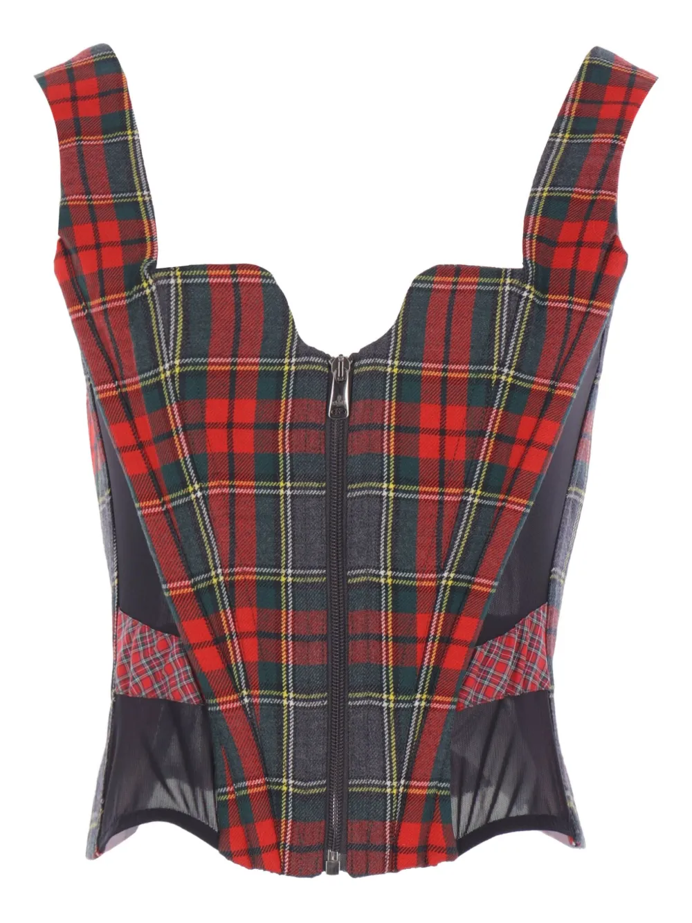 

Топ в тартановую клетку на молнии спереди Vivienne Westwood, красный