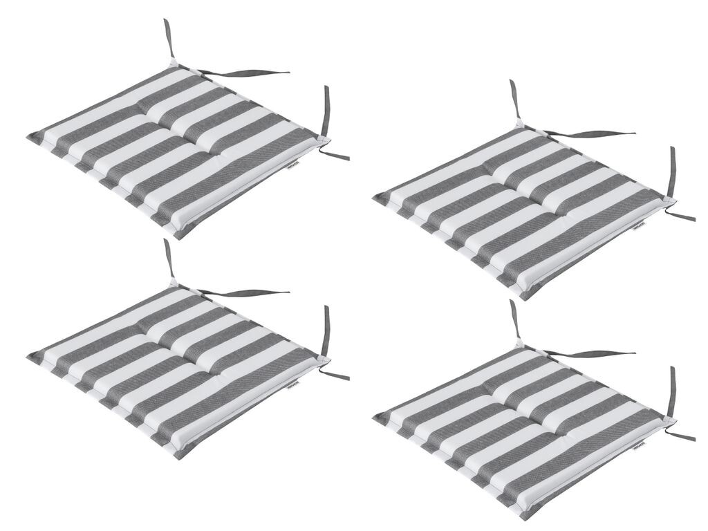 

4 х садовые подушки, подушки для садовых стульев, удобное сиденье, подушки для кресел, подушки для стульев, подушки для кресел, подушки для стульев, подушки для шезлонгов, ясень с полосками ясеня, 45 х 45 см Stanis³aw Jurga, серый