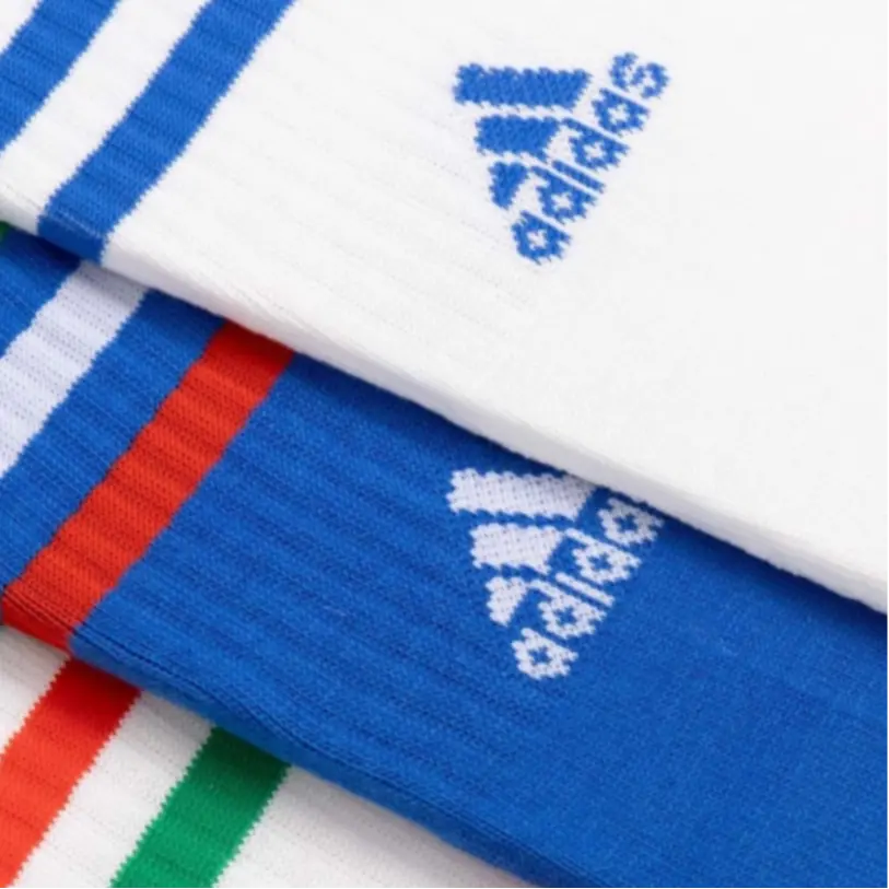 Низкие носки унисекс набор из 3 пар Adidas, 3 Pack (синий+белый+белый) — фото 3
