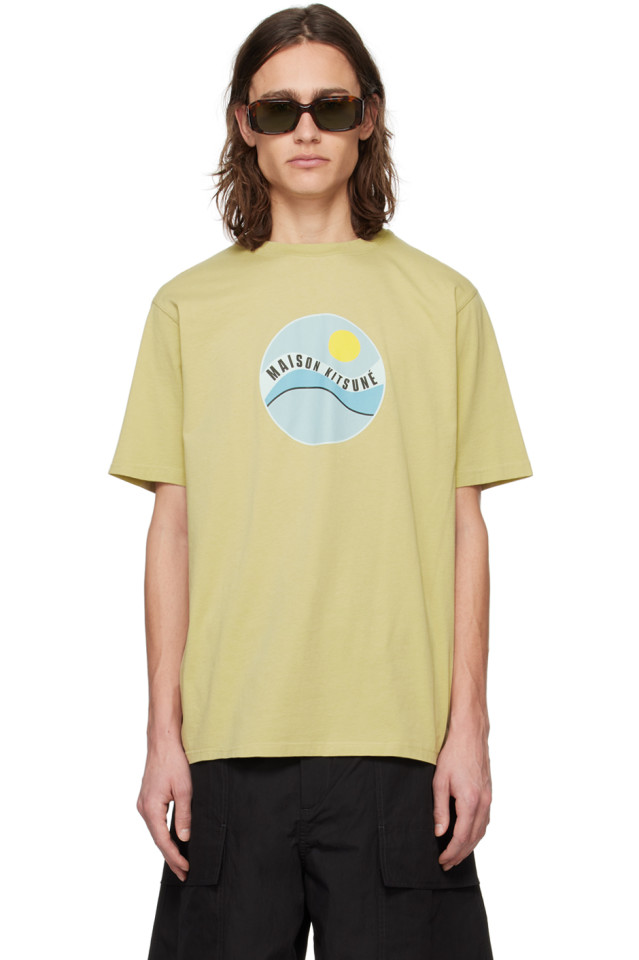 

Футболка Pop Wave Maison Kitsuné, цвет canvas