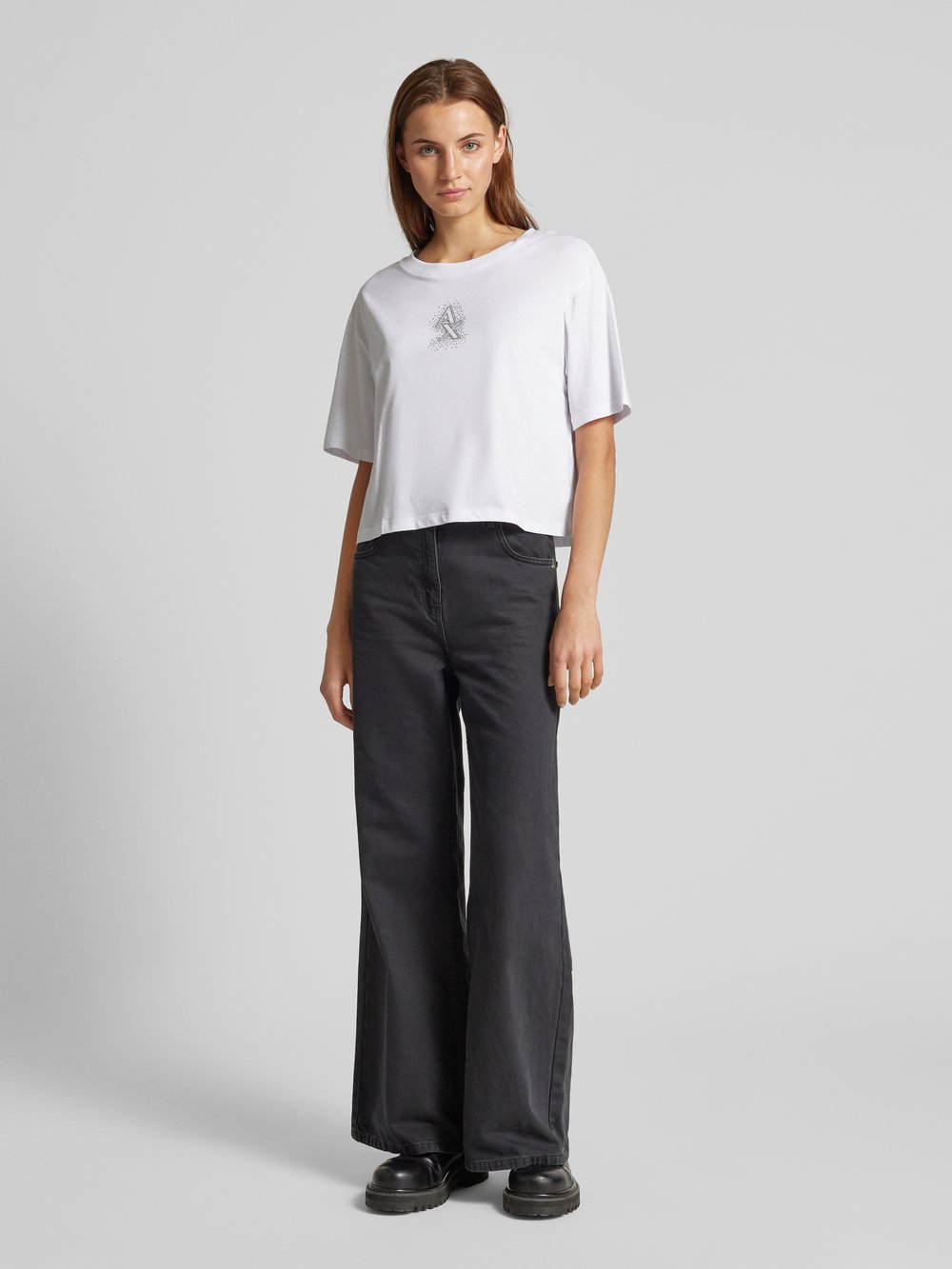 

Укороченная футболка с этикеткой ARMANI EXCHANGE, белый