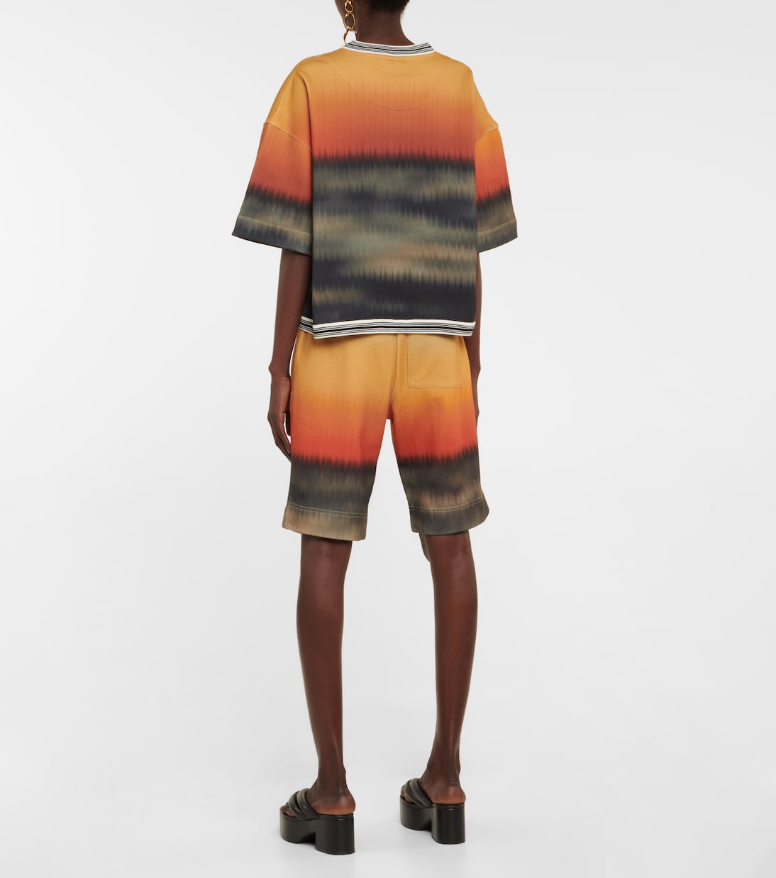 Футболка из хлопкового джерси с принтом Dries Van Noten, оранжевый — фото 3