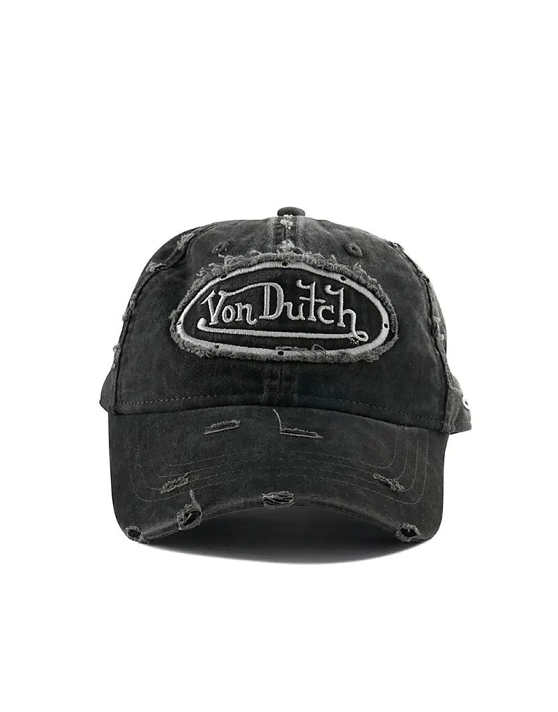 

Бейсболка Von Dutch Dad черного цвета с потертостями