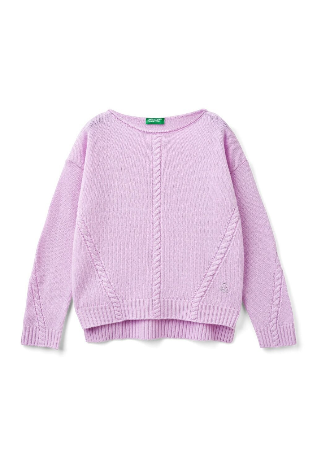 

Вязаный свитер SWAROVSKY LOGO United Colors of Benetton, сирень