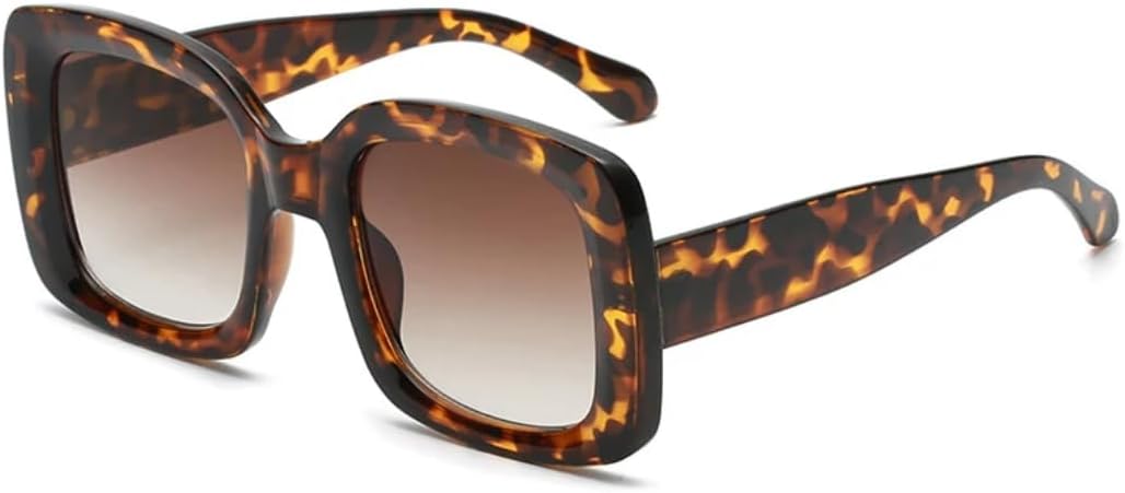 

Солнцезащитные очки Punk Square в большой оправе для женщин, роскошные мужские солнцезащитные очки для вождения, отдыха на природе, рыбалки, походов, защита от УФ-излучения UV400 TVTBBVV, Leopard Tea