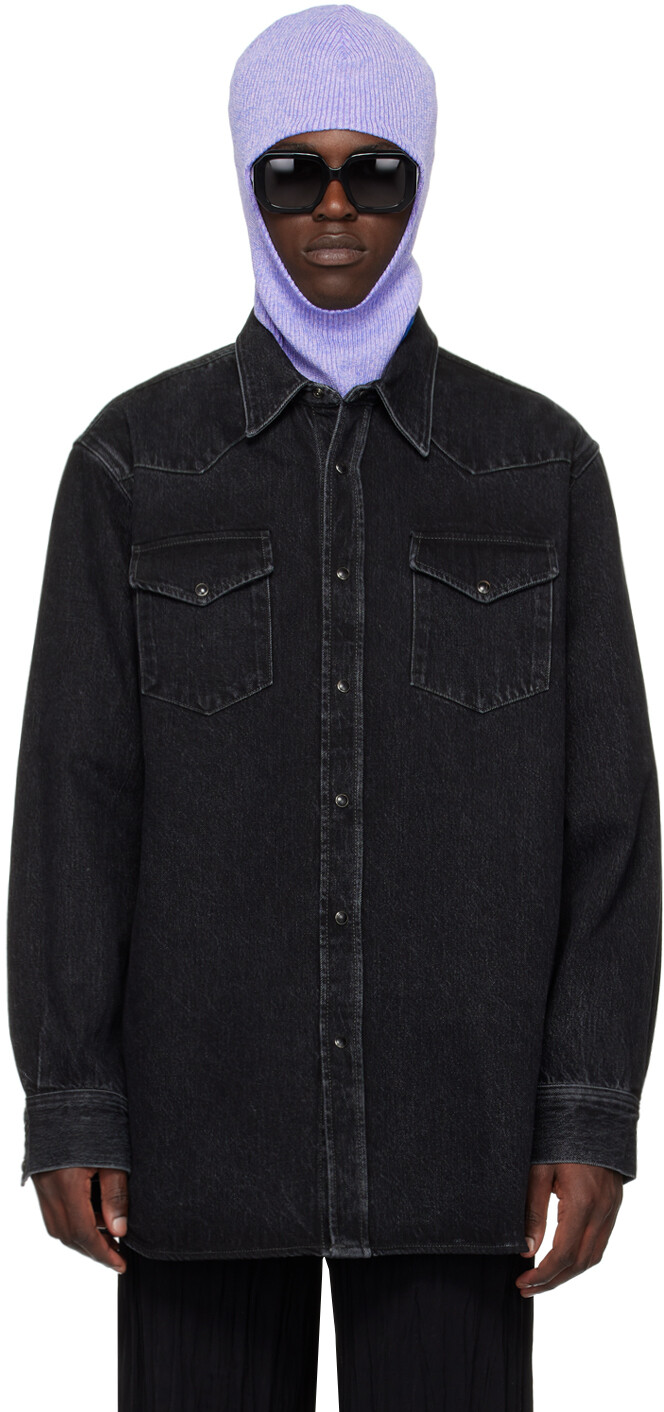 

Черная джинсовая рубашка на кнопках Acne Studios, цвет Black